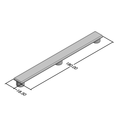 60-110-2 MODULAR SOLUTIONS POLYAMIDE PART<br>END CAP 180MM X 18.5MM LIGHT GRAY